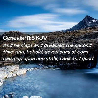 Picture 02 - Genesis 41:5 KJV - And he slept and dreamed the second time: and, - Bible Verse Picture
