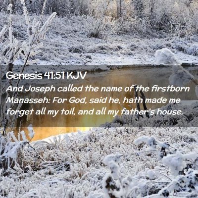 Picture 02 - Genesis 41:51 KJV - And Joseph called the name of the firstborn - Bible Verse Picture