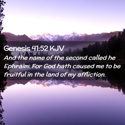Picture 02 - Genesis 41:52 KJV - And the name of the second called he Ephraim: For - Bible Verse Picture
