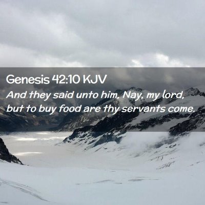 Picture 02 - Genesis 42:10 KJV - And they said unto him, Nay, my lord, but to buy - Bible Verse Picture