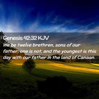 Picture 02 - Genesis 42:32 KJV - We be twelve brethren, sons of our father; one is - Bible Verse Picture