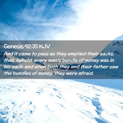 Picture 02 - Genesis 42:35 KJV - And it came to pass as they emptied their sacks, - Bible Verse Picture