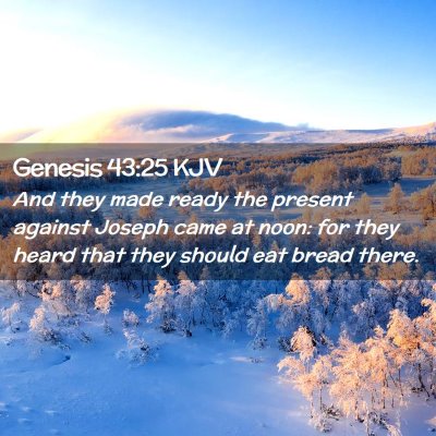 Picture 02 - Genesis 43:25 KJV - And they made ready the present against Joseph - Bible Verse Picture