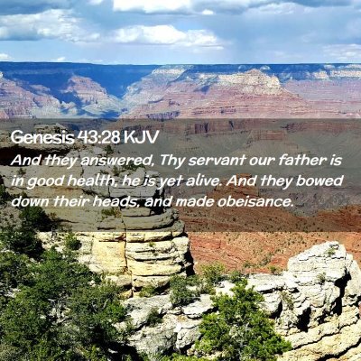 Picture 02 - Genesis 43:28 KJV - And they answered, Thy servant our father is in - Bible Verse Picture