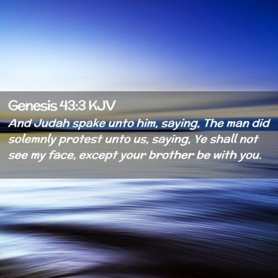 Picture 02 - Genesis 43:3 KJV - And Judah spake unto him, saying, The man did - Bible Verse Picture