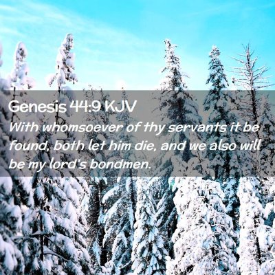 Picture 02 - Genesis 44:9 KJV - With whomsoever of thy servants it be found, both - Bible Verse Picture