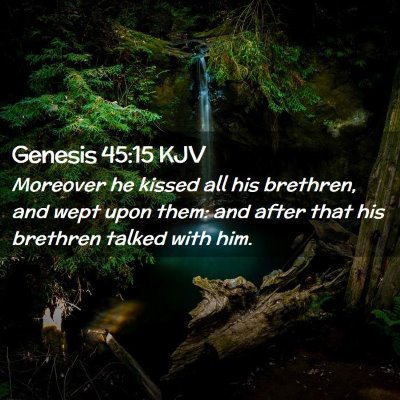 Picture 02 - Genesis 45:15 KJV - Moreover he kissed all his brethren, and wept - Bible Verse Picture