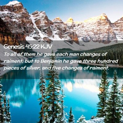 Picture 02 - Genesis 45:22 KJV - To all of them he gave each man changes of - Bible Verse Picture