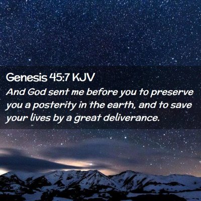 Picture 02 - Genesis 45:7 KJV - And God sent me before you to preserve you a - Bible Verse Picture