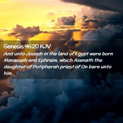 Picture 02 - Genesis 46:20 KJV - And unto Joseph in the land of Egypt were born - Bible Verse Picture