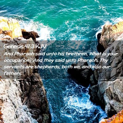 Picture 02 - Genesis 47:3 KJV - And Pharaoh said unto his brethren, What is your - Bible Verse Picture