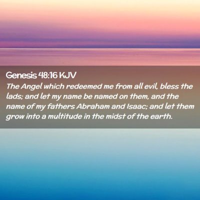 Picture 02 - Genesis 48:16 KJV - The Angel which redeemed me from all evil, bless - Bible Verse Picture