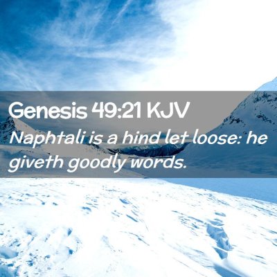 Picture 02 - Genesis 49:21 KJV - Naphtali is a hind let loose: he giveth goodly - Bible Verse Picture