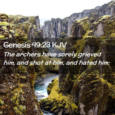 Picture 02 - Genesis 49:23 KJV - The archers have sorely grieved him, and shot at - Bible Verse Picture