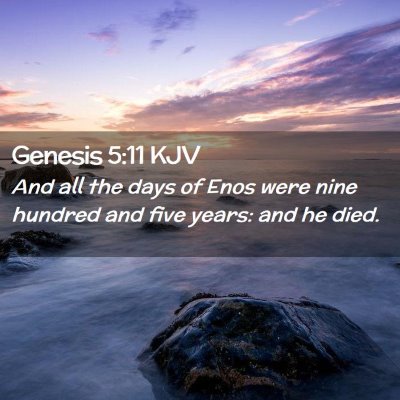 Picture 02 - Genesis 5:11 KJV - And all the days of Enos were nine hundred and - Bible Verse Picture