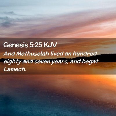 Picture 02 - Genesis 5:25 KJV - And Methuselah lived an hundred eighty and seven - Bible Verse Picture