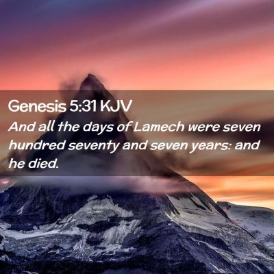 Picture 02 - Genesis 5:31 KJV - And all the days of Lamech were seven hundred - Bible Verse Picture