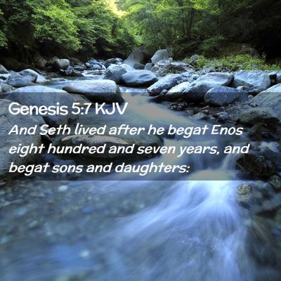 Picture 02 - Genesis 5:7 KJV - And Seth lived after he begat Enos eight hundred - Bible Verse Picture