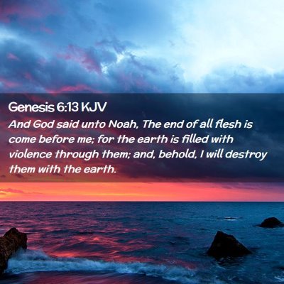 Picture 02 - Genesis 6:13 KJV - And God said unto Noah, The end of all flesh is - Bible Verse Picture