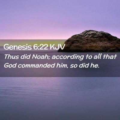 Picture 02 - Genesis 6:22 KJV - Thus did Noah; according to all that God - Bible Verse Picture