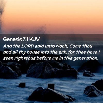 Picture 02 - Genesis 7:1 KJV - And the LORD said unto Noah, Come thou and all - Bible Verse Picture