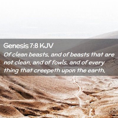 Picture 02 - Genesis 7:8 KJV - Of clean beasts, and of beasts that are not - Bible Verse Picture