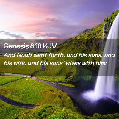 Picture 02 - Genesis 8:18 KJV - And Noah went forth, and his sons, and his wife, - Bible Verse Picture