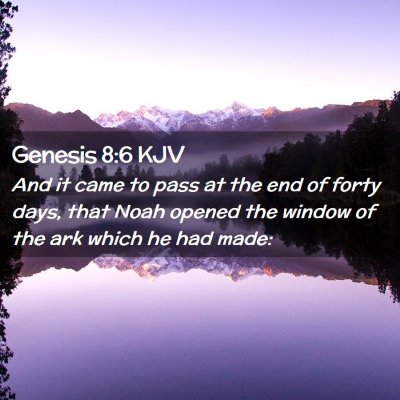 Picture 02 - Genesis 8:6 KJV - And it came to pass at the end of forty days, - Bible Verse Picture