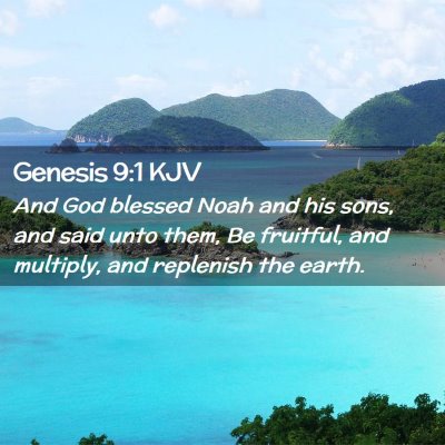 Picture 02 - Genesis 9:1 KJV - And God blessed Noah and his sons, and said unto - Bible Verse Picture