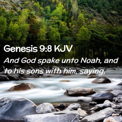 Picture 02 - Genesis 9:8 KJV - And God spake unto Noah, and to his sons with - Bible Verse Picture