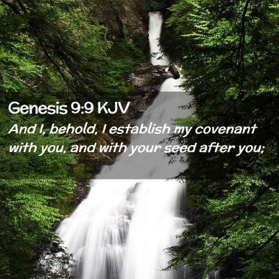 Picture 02 - Genesis 9:9 KJV - And I, behold, I establish my covenant with you, - Bible Verse Picture