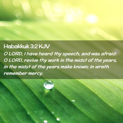 Picture 02 - Habakkuk 3:2 KJV - O LORD, I have heard thy speech, and was afraid: - Bible Verse Picture
