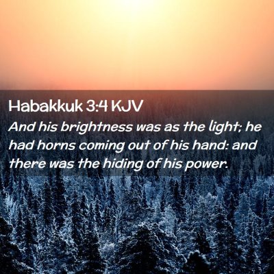 Picture 02 - Habakkuk 3:4 KJV - And his brightness was as the light; he had horns - Bible Verse Picture