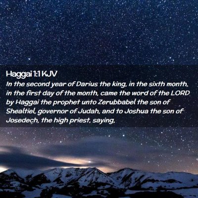 Picture 02 - Haggai 1:1 KJV - In the second year of Darius the king, in the - Bible Verse Picture