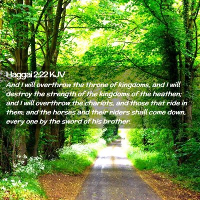 Picture 02 - Haggai 2:22 KJV - And I will overthrow the throne of kingdoms, and - Bible Verse Picture