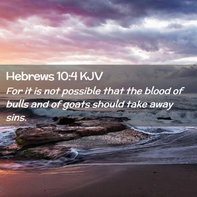 Picture 02 - Hebrews 10:4 KJV - For it is not possible that the blood of bulls - Bible Verse Picture