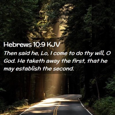 Picture 02 - Hebrews 10:9 KJV - Then said he, Lo, I come to do thy will, O God. - Bible Verse Picture