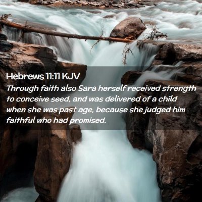 Picture 02 - Hebrews 11:11 KJV - Through faith also Sara herself received strength - Bible Verse Picture