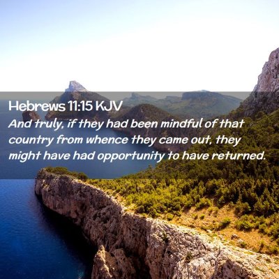 Picture 02 - Hebrews 11:15 KJV - And truly, if they had been mindful of that - Bible Verse Picture