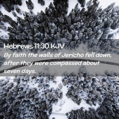 Picture 02 - Hebrews 11:30 KJV - By faith the walls of Jericho fell down, after - Bible Verse Picture