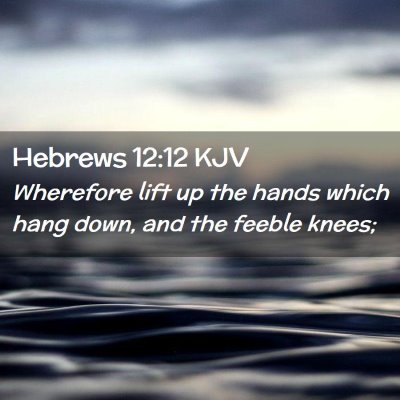 Picture 02 - Hebrews 12:12 KJV - Wherefore lift up the hands which hang down, and - Bible Verse Picture