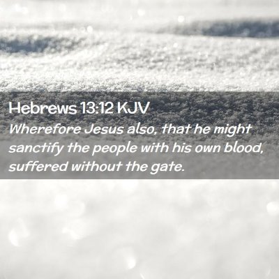 Picture 02 - Hebrews 13:12 KJV - Wherefore Jesus also, that he might sanctify the - Bible Verse Picture