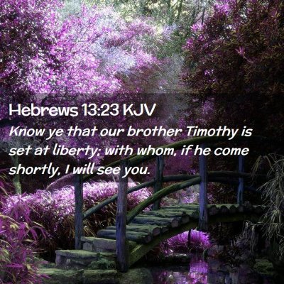 Picture 02 - Hebrews 13:23 KJV - Know ye that our brother Timothy is set at - Bible Verse Picture