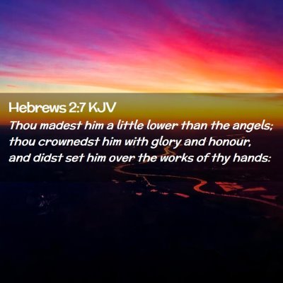 Picture 02 - Hebrews 2:7 KJV - Thou madest him a little lower than the angels; - Bible Verse Picture