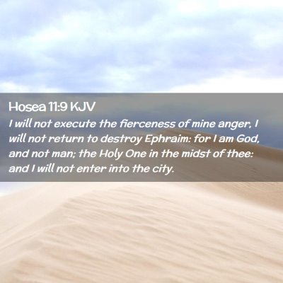 Picture 02 - Hosea 11:9 KJV - I will not execute the fierceness of mine anger, - Bible Verse Picture