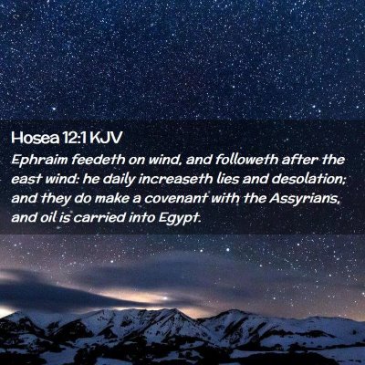 Picture 02 - Hosea 12:1 KJV - Ephraim feedeth on wind, and followeth after the - Bible Verse Picture