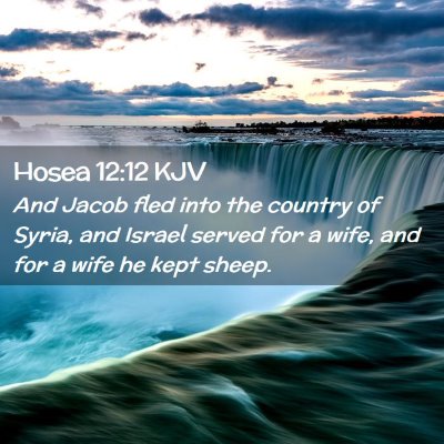 Picture 02 - Hosea 12:12 KJV - And Jacob fled into the country of Syria, and - Bible Verse Picture