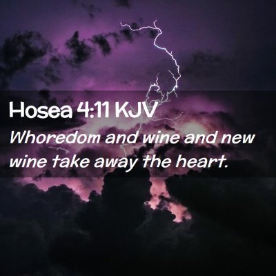 Picture 02 - Hosea 4:11 KJV - Whoredom and wine and new wine take away the - Bible Verse Picture