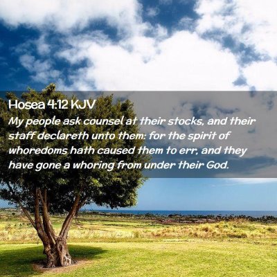 Picture 02 - Hosea 4:12 KJV - My people ask counsel at their stocks, and their - Bible Verse Picture
