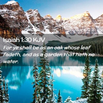 Picture 02 - Isaiah 1:30 KJV - For ye shall be as an oak whose leaf fadeth, and - Bible Verse Picture